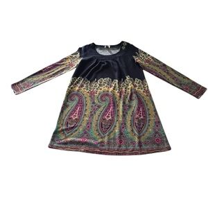 EUC Vintage Shana K Y2K Paisley Long Sleeve fit & flare Dress Large